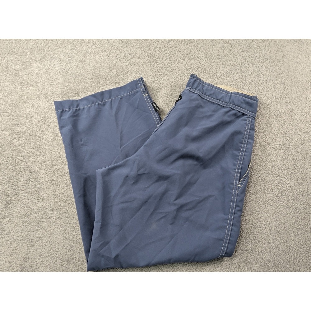 Prana Womens Crop Pants Size Small Blue Wide Leg Athletic Yoga Made in USA